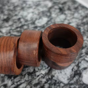 Anillo para Servilletas de Madera Ecológico, Clásico y Elegante, Hecho a Mano, Decoración de Mesa de Comedor de Lujo, Accesorios para Bodas y Hoteles por Tradebyd - Product Image 1