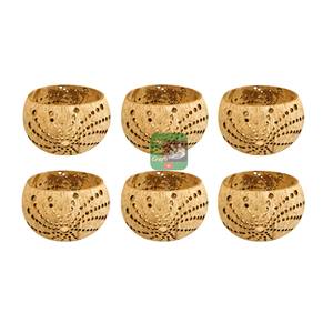 Handmade Coconut Shell Decorative Bowls Round <b>Rustic</b> <b>Home</b> <b>Decor</b> Indoor Tabletop Plant Fiber Craft Living Room Ornament - Product Image 3
