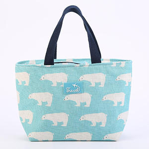 Custom Printed Jute Picnic Tote <b>Bag</b> with Zipper Closure for Picnic and Grocery Use - Product Image 1