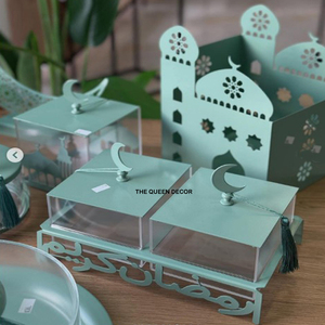 Metal Storage Canister <b>Jar</b> for Ramadan Home Hotel Table Top Accents Modern Art Deco Design Multi-Functional Customizable - Product Image 4