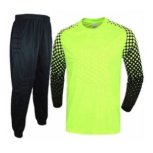 Custom Soccer Goalkeeper Kit Long Sleeve V-<b>neck</b> Moisture-Wicking Jersey Set <b>Padded</b> Polyester Elastic Waist Football Uniform - Product Image 2