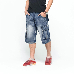 Men's Distressed Denim Cargo Shorts Mid Waist With Pockets Summer Casual Style 100% Cotton Woven Fabric - Product Image 4