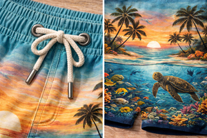 Shorts de baño Tropical Sunset para hombre – Shorts de playa de secado rápido con estampado de palmeras - Product Image 6