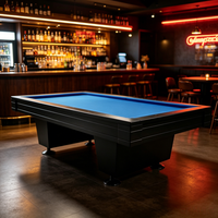 Billard professionnel en bois massif à 3 coussins sans poches, table de billard commercial avec rail en caoutchouc, logo personnalisé pour club