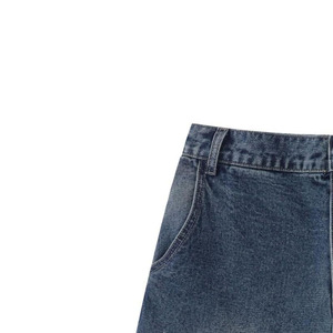 Shorts de mezclilla rectos casuales de verano para mujer, talla grande, personalizados, sexys, de cintura alta, con dobladillo deshilachado y aberturas, lavado claro, estilo streetwear - Product Image 2