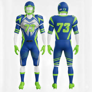 Ensemble de maillot et pantalon de football américain professionnel sublimé avec coutures renforcées - Product Image 1