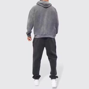 Sudaderas con Capucha para Hombre al por Mayor con MOQ Bajo, Lavado Ácido, Bordadas, Vintage, Desgastadas, de Forro Polar Transpirable, con Logotipo y Color Personalizados, OEM - Product Image 4