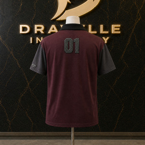 Streetwear <b>Shirt</b> Manufacturer Black Cherry Rugby Tee, Oversized Y2K Streetwear <b>Shirt</b> with Chenille Logo and <b>Flame</b> Graphic - Product Image 2