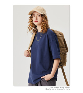 เสื้อยืดคอกลมสีดำคุณภาพสูง 100% ผ้าฝ้ายออร์แกนิคทรงโอเวอร์ไซส์ ปักโลโก้ตามสั่ง สำหรับผู้ชาย ขายส่ง - Product Image 2