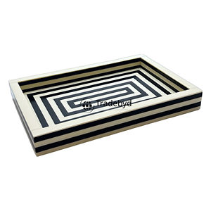 Plateau de service de luxe fait main en os incrusté, élégant décor de table basse, accessoires de service haut de gamme pour la maison et l'hôtel par Tradebyd - Product Image 3