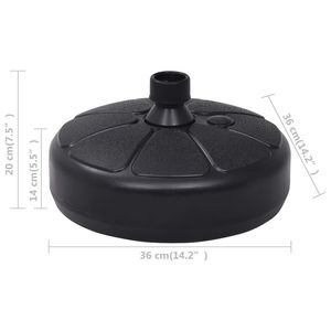 Base Rotonda Standard in Plastica HDPE Nera per Ombrelloni da Patio - Product Image 6