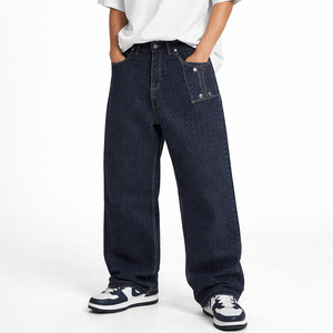 กางเกงยีนส์เดนิมแบบวินเทจ ระบายอากาศได้ดี พร้อมลายปักนูนแบบเรียบ น้ำหนักปานกลาง ผลิตตามสั่งโดยผู้ผลิต OEM - Product Image 3