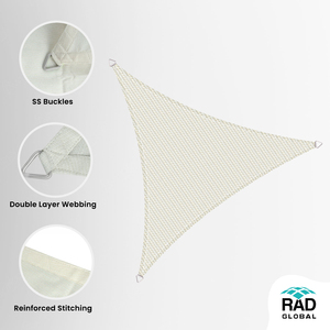Voile d'ombrage triangulaire d'extérieur résistante aux UV pour jardin, auvent de terrasse, abri de voiture - Product Image 3