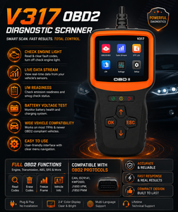 เครื่องมือวินิจฉัยรถยนต์ V317 OBD2 สแกนเนอร์พร้อมจอ LCD อ่านโค้ด สีดำ ช่องต่อ USB สำหรับรถยนต์โตโยต้า - Product Image 3