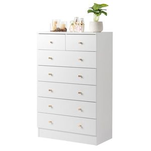 Modern Simple White 7 Drawer Dresser - Product Image 5