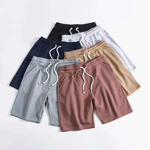 Shorts Bermuda en Coton Vert Uni pour Homme avec Cordon de Serrage à la Taille et Poches, Style Décontracté, Tissu Tricoté Respirant, Taille Mi-Haute - Product Image 1