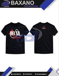 Delta |   Sigma |   Camiseta negra Delta Pearl de la hermandad Theta, diseño de letras griegas llamativas, 100% algodón, transpirable, camiseta negra de la hermandad DST - Product Image 3