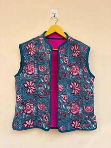 Suzani <b>Velvet</b> Short Vest Embroidered Boho Summer <b>Jacket</b> Indian Vintage Hippie Chic Breathable Floral Pattern - Product Image 1