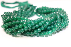 Cuentas de ónix verde redondas facetadas, cuentas redondas facetadas de ónix verde para fabricación de joyas, piedras preciosas naturales - Product Image 4
