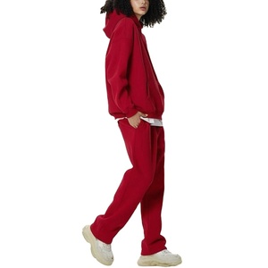 2026 Luxury Women's Polyester Cotton Casual Autumn Winter Tracksuit Customizable Oversized Fleece Hoodie and <b>Sweatpants</b> <b>Set</b> - Product Image 3