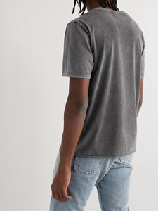 T-shirt Homme Délavé à l'Acide Prix de Gros 100% Coton Streetwear Hip Hop Personnalisable avec Logo T-shirt Vintage Oversize - Product Image 3