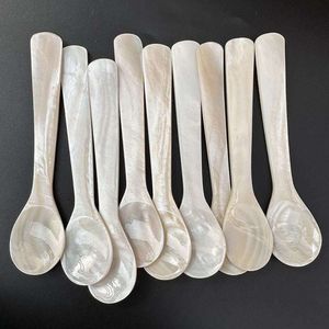 Mother of Pearl Spoon with Logo Handmade Natural Shell Tableware for Hotel Dining Restaurant Supply OEM Manufacturer - Product Image 1