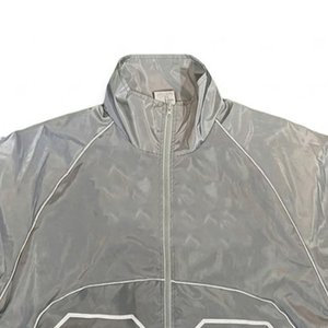 High Selling Custom Logo Grey Men's Nylon <b>Wind</b> <b>Breaker</b> Sets For Summer Washable Breathable Vintage Men Sets Streetwear Jackets - Product Image 6