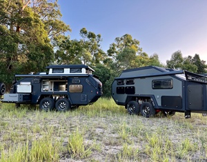 Fiberglass Off Road Travel Trailer Camper Caravan RV Unit with <b>Kitchen</b> Bathroom Sleeping Space Touring - Product Image 6