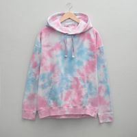 Sweater Hoodie Tie Dye Unisex Oversized French Terry Kasual untuk Musim Gugur