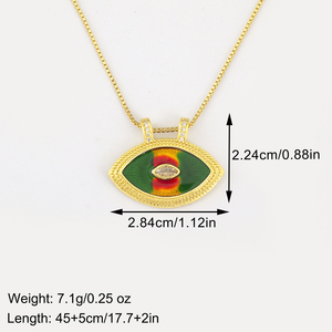 QIKU Collana Trendy in Rame Vero Smaltato Colorato con Zirconia Cubica, Ciondolo Occhio di Allah e Stella, per Migliori <span class=keywords><strong>Amici</strong></span>, per Uso Quotidiano, Vendita all'Ingrosso - Product Image 4