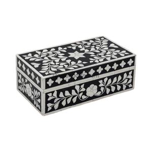 Handmade Bone Inlay Storage Box for Home Decor Elegant Jewelry Organizer for Living Room Bedroom India by Arif Handicrafts. - Product Image 1
