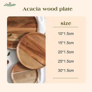 Restaurants African Large Small Round Oak Acacia Wood Flat Desk <b>Names</b> Teak Sushi Food Dinner <b>Plate</b> Tray Wooden <b>Plates</b> for Food - Product Image 2