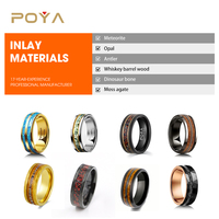 Anillo de carburo de tungsteno negro con ranuras azules y banda interior azul, alianza de boda cepillada de 8 mm para hombre, joyería deportiva al por mayor