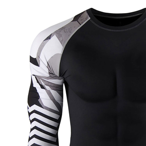 <b>Men's</b> Long Sleeve Rash Guard <b>Compression</b> <b>Shirt</b> Four Way Stretch Base Layer for Gym Surfing Running Factory Direct - Product Image 4