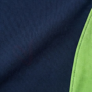 เสื้อโปโลแขนสั้นสีน้ำเงินกรมท่าสำหรับผู้ชาย พร้อมแถบข้างสีเขียว แห้งเร็ว ผ้าถัก ทรงลำลอง - Product Image 6