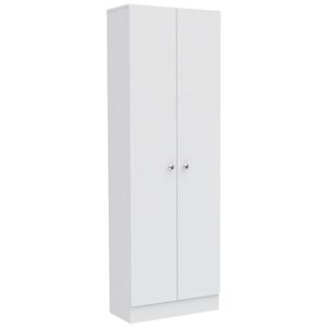 Armadio a Doppia Porta Dakari Multistorage con Cinque Ripiani Bianchi per Deposito, Negozio Online e Garage - Product Image 3