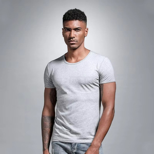 T-shirt décontracté à manches courtes pour homme, 100 % coton jersey 180 grammes, personnalisable sur le devant, respirant, coupe classique, faible MOQ - Product Image 6