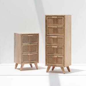 Cómoda Vandana Vesta Solace de Ratán con Cajones, Mueble de Almacenamiento Moderno con Diseño Tejido Natural - Product Image 1