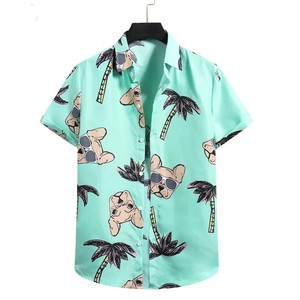 Men's Floral Short Sleeve <b>TShirt</b> Regular Fit Casual Wear Printed Pattern Breathable Polyester Woven Fabric - Product Image 4
