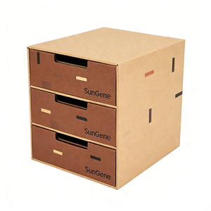 Caja de Regalo Deslizante Rígida de Papel Kraft Multicapa, Impresa Personalizada con Cinta - Product Image 1