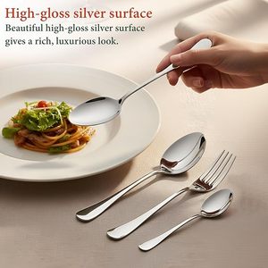Premium Stainless Steel Mirrored Fork <b>Knife</b> Spoon Flatware Cutlery Kitchen Eating Tableware Dishwasher Safe for Home Restaurant - Product Image 4