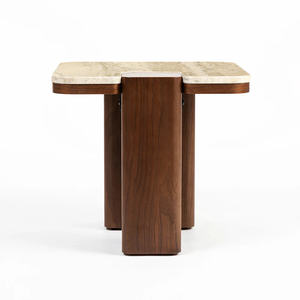 Modern Marble Top Wood Nightstand Minimalist Design Bedroom Furniture Home With Foldable - Product Image 2