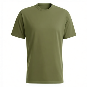 Men's Black Short Sleeve Crew Neck Moisture Wicking <b>Polyester</b> <b>T</b>-<b>Shirt</b> Regular Fit Solid Color All Seasons Sport Top - Product Image 3