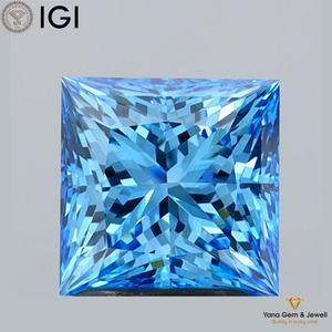 Diamante Cultivado en Laboratorio con Corte Princesa de 2.01 Quilates, Color Azul Intenso, Claridad VVS2, con Certificado IGI, para Anillo de Compromiso - Product Image 1