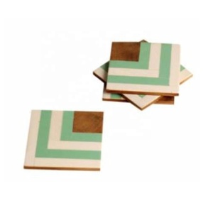 Vente chaude Bone Inlay Coaster Ensemble de 4 Moderne Thé Café Verre Boisson Coaster Table À Manger Chaleur Protéger Cuisine Coaster Doué - Product Image 1