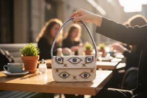 Bolso de Noche Ligero con Cuentas de Perlas, Bolso de Mano Tejido a Mano para Mujer, Regalo de Boda Portátil para Mamá, Regalo de Navidad Perfecto - Product Image 3