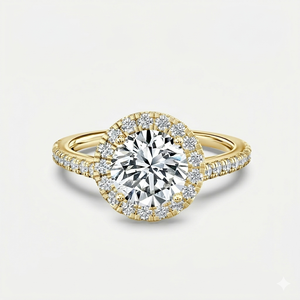 แหวนเพชรดีไซน์หรูหราคลาสสิกประดับทองคำขาวทรงโดมคู่ โดดเด่นสะดุดตา เหมาะสำหรับงานหมั้น งานแต่งงาน ของขวัญ งานเลี้ยง หรือขอแต่งงาน - Product Image 1