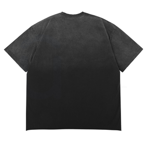 เสื้อยืดผู้ชายสีดำล้วน ผ้าฝ้าย แขนสั้น คอกลม ทรงโอเวอร์ไซส์ สไตล์ลำลอง ผ้าถัก ทรงปกติ ดีไซน์เรียบ - Product Image 1
