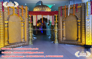 Boda aspecto de madera FRP Triveni Mandap puerta sur indio boda entrada decoración pilares gran Tamil boda entrada - Product Image 5