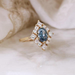 IGI/GIA Lab Grown Vintage 14K amarillo boda/compromiso anillo Unisex corte ovalado diamante en oro blanco fino para fiestas de aniversario - Product Image 1